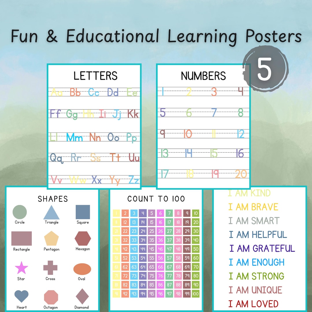Montessori Alphabet Posters – Boho Nursery & Classroom Printable Set ...