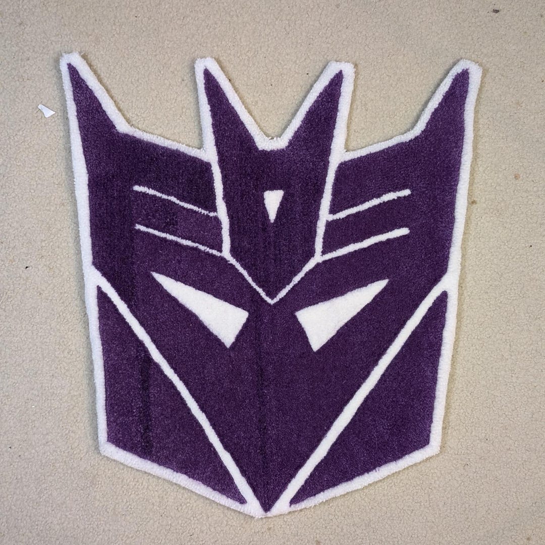 Decpitcon Rug Transformers Decepticon Logo | Tufted Rug | Handmade | Custom Rug ...