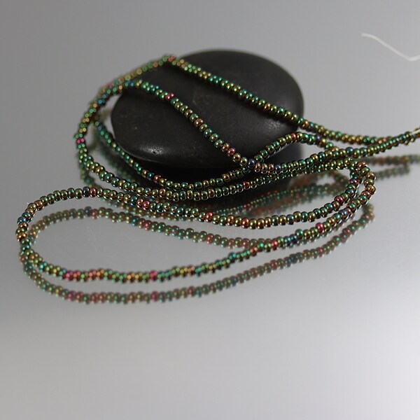 Blue Green Seed Beads - 4 Full Strands - Seed Beads - 16 Inches each