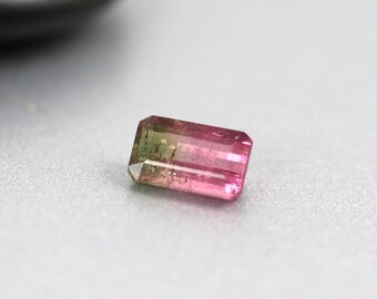 Watermelon Tourmaline Gem - Emerald Cut - Tourmaline Gem - 9 x 6