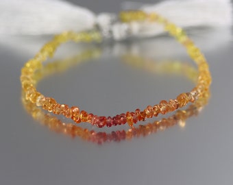 Yellow Orange Sapphire Smooth Nugget Beads - 8 Inches - Sapphire Beads - 4mm