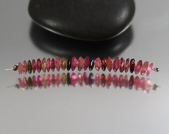 Multi Tourmaline Lens Shaped Beads - Set of 20 - Tourmaline Beads - 1.5 Inches