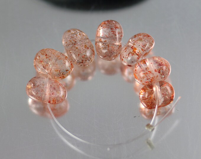 Sunstone Nugget Beads Semi Ovals Sunstone Beads Set of 7 Etsy