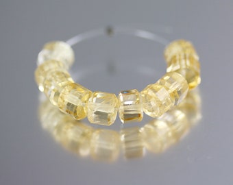 Citrine Faceted Tyre Beads - Set of 10 - Citrine Beads - 6mm