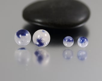 Durmortierite Round Beads - Set of 4 - Durmortierite Beads - 5 and 8mm