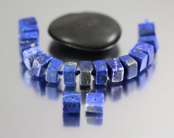 Lapis Lazuli Beads - Set of 19 - Lapis Beads - Smooth Blocks
