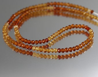 Hessonite Garnet Faceted Rondelle Beads - 3mm - Garnet Beads - Full or Half Strand