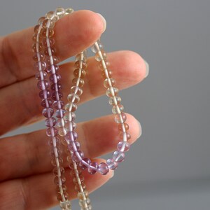 Ametrine Smooth Rondelle Beads 5mm Ametrine Beads Full or Half Strand image 3