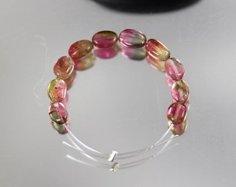 Bio Pink Watermelon Tourmaline Oval Beads - Set of 10 - Tourmaline Beads - 5 x 4mm