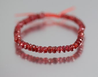 Red Spinel Faceted Rondelles - 5 Inches - Red Spinel Beads - 2 to 3mm