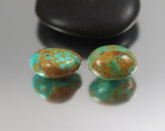 Turquoise Nugget Beads - Nevada Mine #8 - Turquoise Beads - Pair