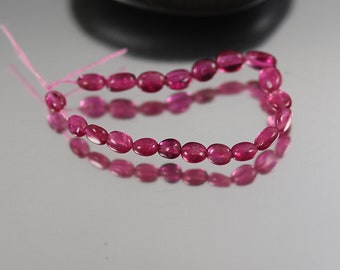 Rubellite Pink Tourmaline Smooth Oval Beads - Tiny Smooth Ovals - Pink Tourmaline Beads - Set of 20