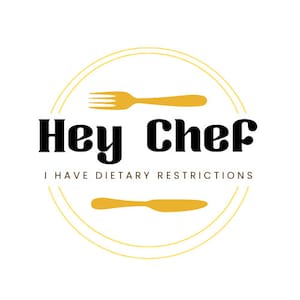 Hey Chef Karten | Ich habe diätetische Einschränkungen | Benutzerdefinierte diätetische Einschränkungen Karte | Lebensmittelallergien | Restaurant Karte