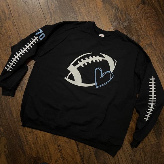 Football Heart & Laces Hoodie, Sweatshirt or Long Sleeve Tee