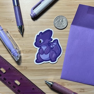 Cute Purple Dragon | Vinyl Sticker
