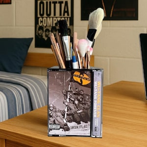 90s Wu Tang Cassette Tape Desk Organizer Pen Holder Hip Hop Legends Plant Pot Makeup Brush Holder