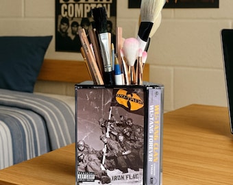 90s Wu Tang Cassette Tape Desk Organizer Pen Holder Hip Hop Legends Plant Pot Makeup Brush Holder