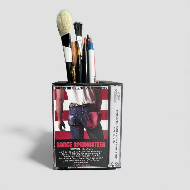 Bruce Springsteen Retro Cassette Tape Desk Organizer Pencil Pen Holder ...