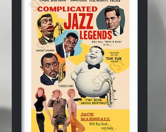 I Think You Should Leave Poster Complicated Jazz Legends  Print: 11x17 Home Decor ( NO FRAME)