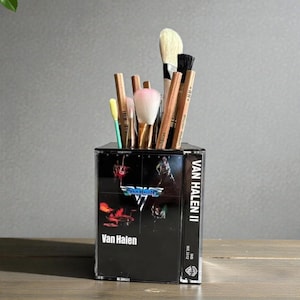 Vintage Van Halen Cassette Tapes Desk Organizer Pencil Holder Retro Rock Music Decor