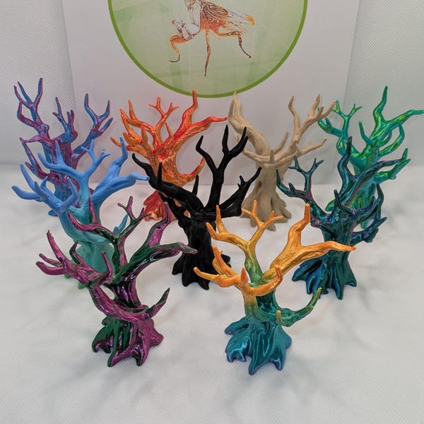 Spooky dead tree. Jumping spider, mantis or isopod, invert accessory. 3D printed enclosure decor. 10cm