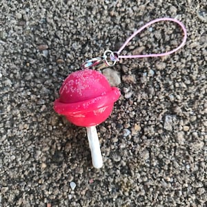 Lolipop keychain or ornament, cute lolipop phone charm, lollipop keychain, cute gift for friends, candy keychain, polymer clay keychain,