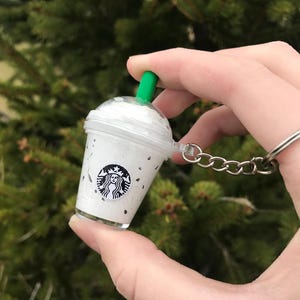 Handmade Vanilla Frappuccino Keychain: Starbucks Inspired Gift