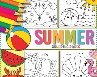 Summer Coloring Pages for Kids, 133 Bold Clip Art Designs (PDF Download)