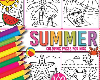Summer Coloring Pages for Kids | 133+ Bold & Easy Clip Art (PDF)