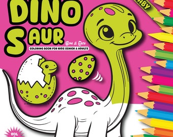 Baby Dinosaur Coloring Book: 42 Easy Activity Pages (PDF Download)