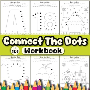 Connect The Dots Workbook: 101 Printable Coloring Pages (Digital Download)