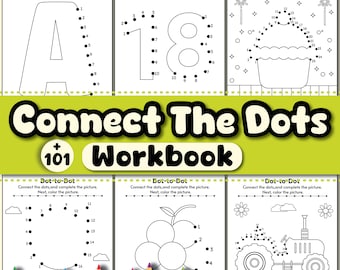 Cuaderno de ejercicios para conectar los puntos: 101 páginas para colorear imprimibles (descarga digital)