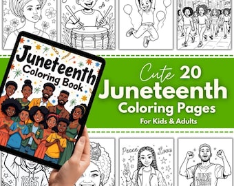 Juneteenth Coloring Book: Black History Celebration, Freedom Day (Printable PDF & PNG Files)