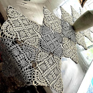 Hand made crochet tablecloth