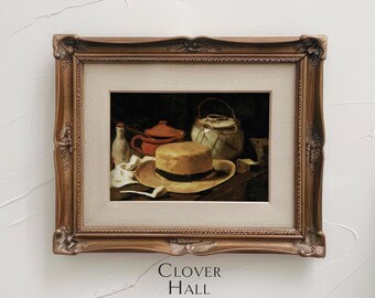 Vintage Still Life | vintage wall art | picnic scene | vintage printable | printable wall art | vintage painting | vintage oil painting