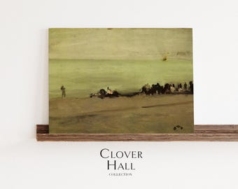 Vintage seascape art | vintage art | printable | vintage beach painting | vintage decor | vintage home