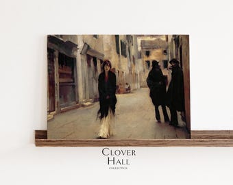 Vintage Painting of Paris Street | Vintage Paris | Paris painting | painting of woman | Vintage Cityscape | fashion illustration | Paris art