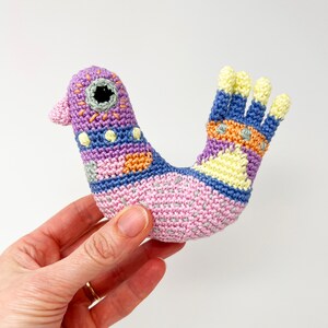 Speckled bird decoration crochet amigurumi pattern