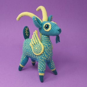 Padrão de crochê amigurumi de cabra Alebrije