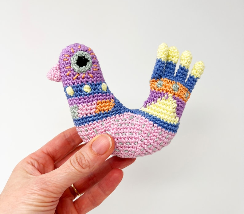 Speckled bird decoration crochet amigurumi pattern image 6