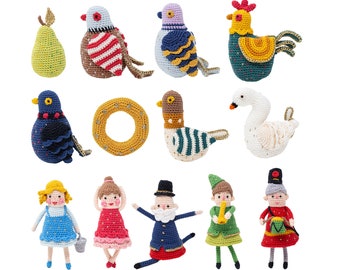 The Twelve Days of Christmas amigurumi crochet pattern UK terms