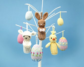 Amigurumi Crochet Easter pattern - Bunny, Chick, Lamb and eggs