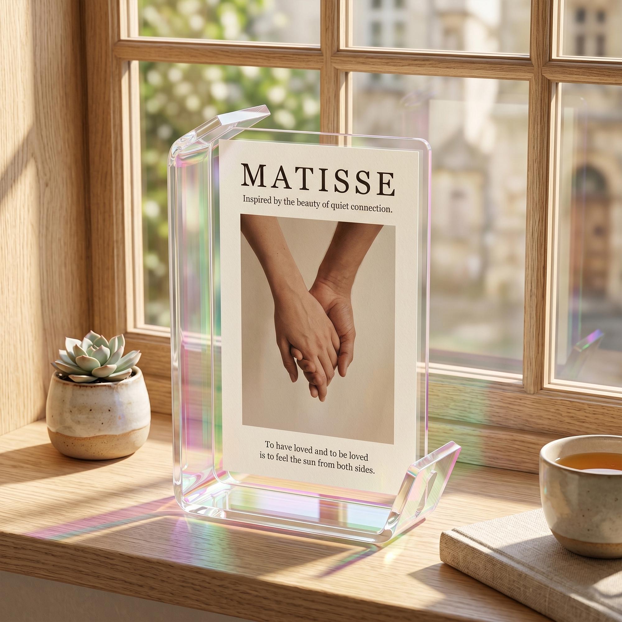 Modern L-shaped Acrylic Photo Frame | Colorful Daylight Display