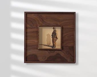 Solid wood retro painting frame framing, printing photos, hanging on walls, photo frames, square decorations, exhibition wooden frames