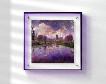 Purple acrylic photo frame, colorful art photo frame, photo poster art display frame, living room decoration photo frame, Home Decoration