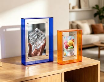 Kleurrijke kleine tafel van acryl, fotolijst, kinderkamerdecoratie, huisornamenten 3, 5, 6, 7, 8 inch
