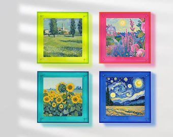 Fluorescent colored acrylic photo frame, poster display, art wall decoration, home decoration, shooting props