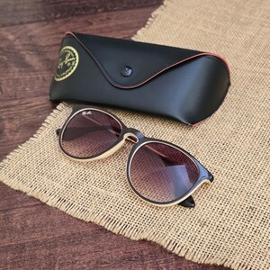 Ray-Ban Erika Sunglasses ? made in Italy gray/mauve color oranges case ERIKA CLASSIC Sunglasses in Havana and Brown - RB4171 | Ray  main image 4