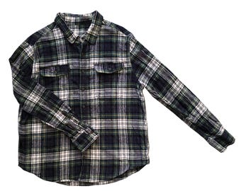 Vintage Retro Style Unisex Flannel Shirt CMCFS008 Green