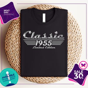 Custom 70th Birthday Shirt | Born in 1955 Classic Car Lover | Limited Edition Dad Birthday Gift Shirt | Grandpa Turning Seventy | Dad Shirt
